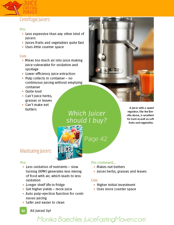 Which Juice is Best for my Needs? by Monika Baechler, Juice Fasting Maven